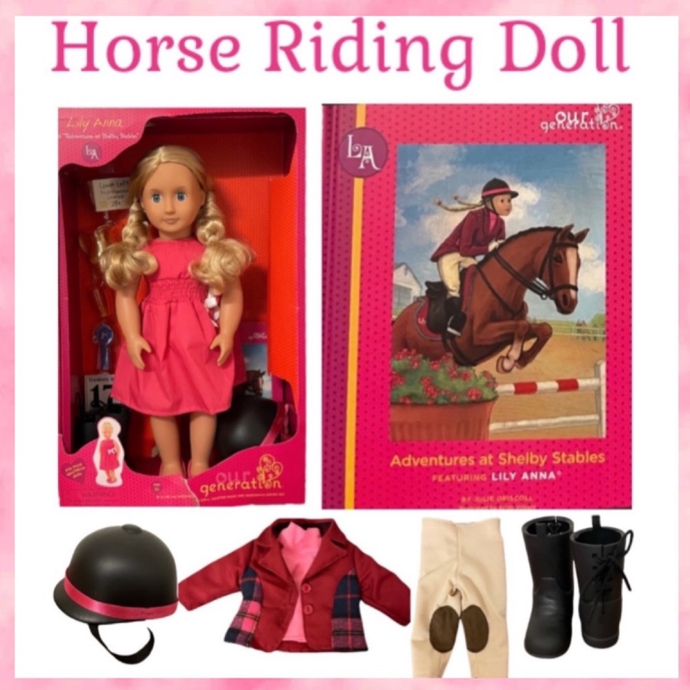 Our Generation 18” Lily Anna Deluxe Collector Doll Horse Riding Clothing Set